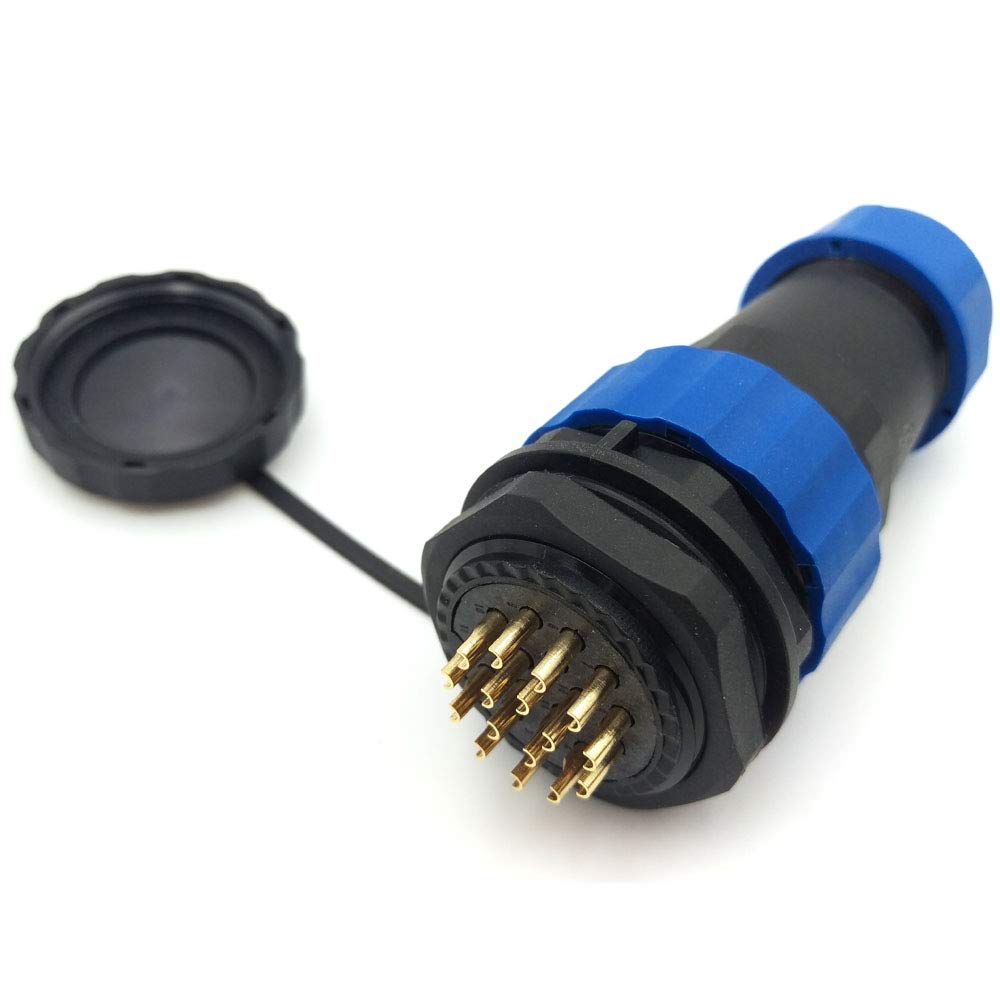 SZJELEN SD28 28MM IP68 16Pin Panel Mount Waterproof Wire Connector,Industrial Power Cable Connector (16-Pin, Panel Mount-Plug(Male)&Socket(Female))