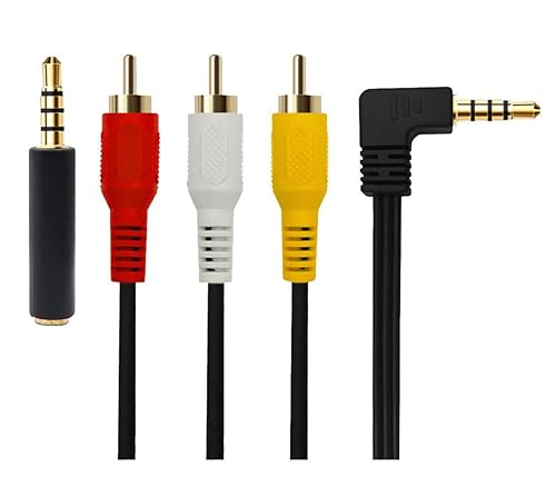 QiCheng&LYS 3.5 mm to RCA AV Camcorder Video Cable,3.5mm Male to 3RCA Male Stereo Audio Video AUX Cable Smartphones,MP3, Tablets,Speakers,Home Theater
