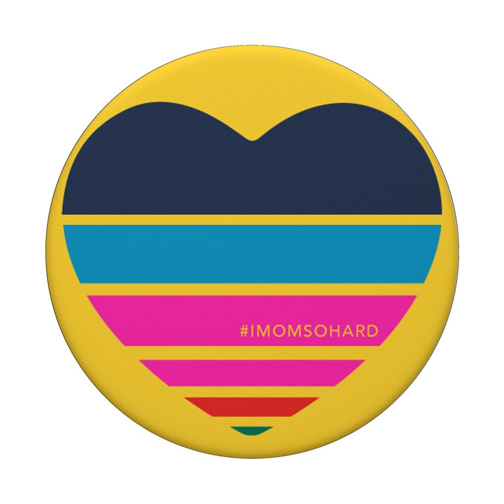 IMOMSOHARD Rainbow Heart (Yellow) PopSockets Stand for Smartphones and Tablets PopSockets Adhesive PopGrip