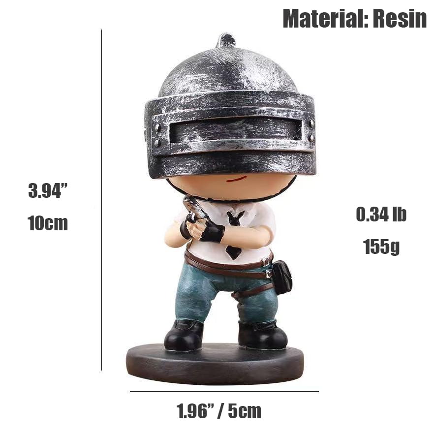 Mikirini Warrior Statue 3.9 Inch Figurine Sculpture Deco L2R2 Mobile Gaming Triggers and Finger Sleeves, Compatible with PUBG/Fortnitee/Call of Duty