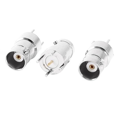uxcell 3 Pcs BNC Female PC Board PCB Mount Straight RF Coaxial Connector
