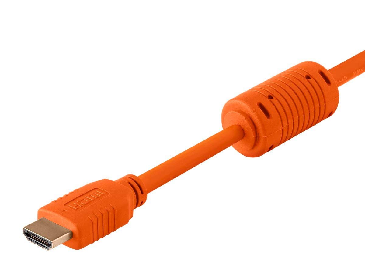 Monoprice High Speed HDMI Cable - 1.5 Feet - Orange | 18Gbps, 4K @ 60Hz, 28AWG, HDR, YUV 4:4:4, ARC, Compatible with UHD TV, Blu-ray, PC, Projector