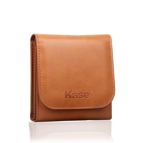 Kase 3 Pocket PU Leather Foldable Camera Circular Lens Filter Wallet Carry Case Bag Pouch for 25mm-82mm Round Filters