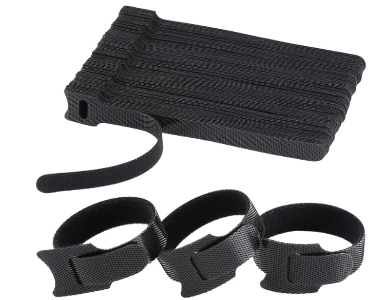 62PCS 6in Microfiber Reusable Cable Ties - Adjustable Cord Organizer Straps for Electronics, Multi-Purpose Wire Management Accessories