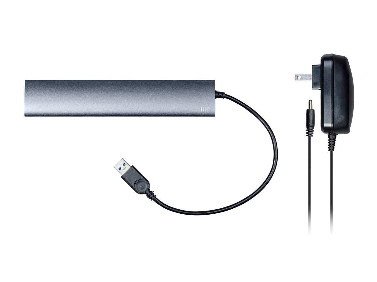Monoprice USB 3.0 Hub with AC Adapter | 7-Port, Aluminum