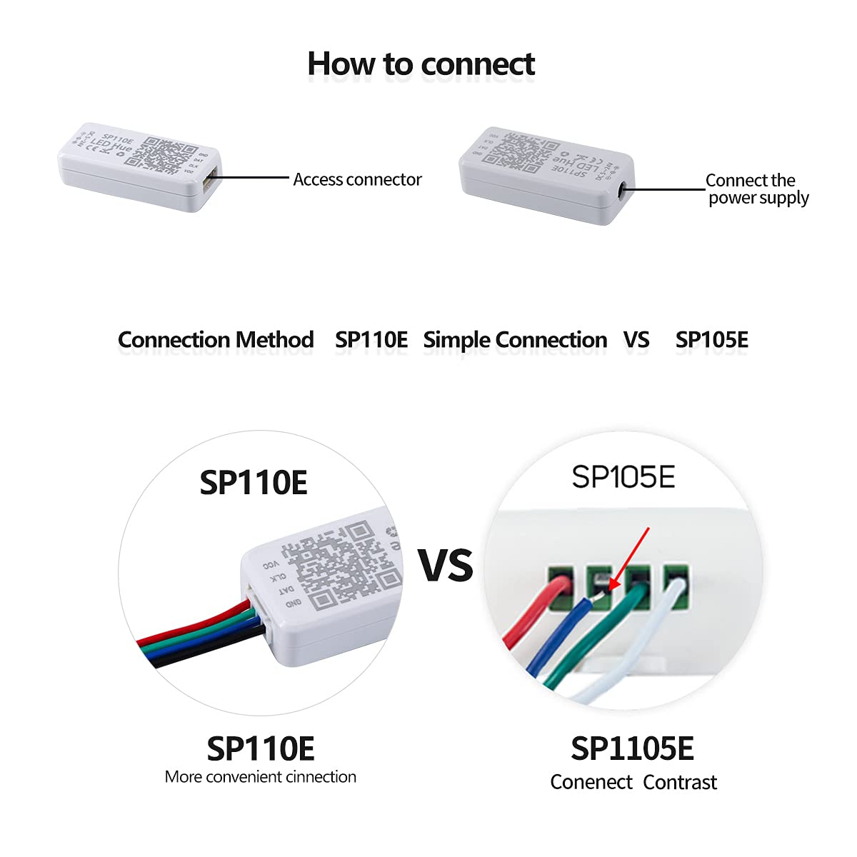 Ws2811 Controller, SP110e Addressable LED Bluetooth Ws2812b Controller 5V-24V, iOS/Android App Wireless Remote Control, Pixel Light Controller