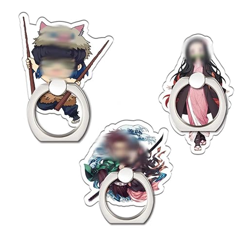 ZOEAST(TM) 3 Pack Cartoon Bounty Hunter Phone Ring Grip Universal 360° Adjustable Holder Car Desk Hook Stand Stent Mount Kickstand Compatible