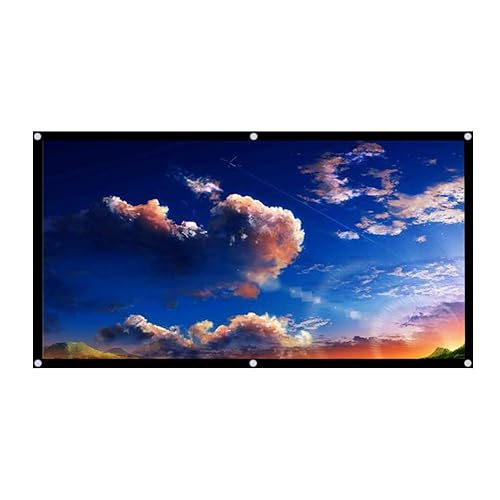 ASHATA 60 Inch 16:9 HD 4K Portable Foldable Projection Screen, Non Crease Projector Movies Screen Support Double Sided Projection for Home Office