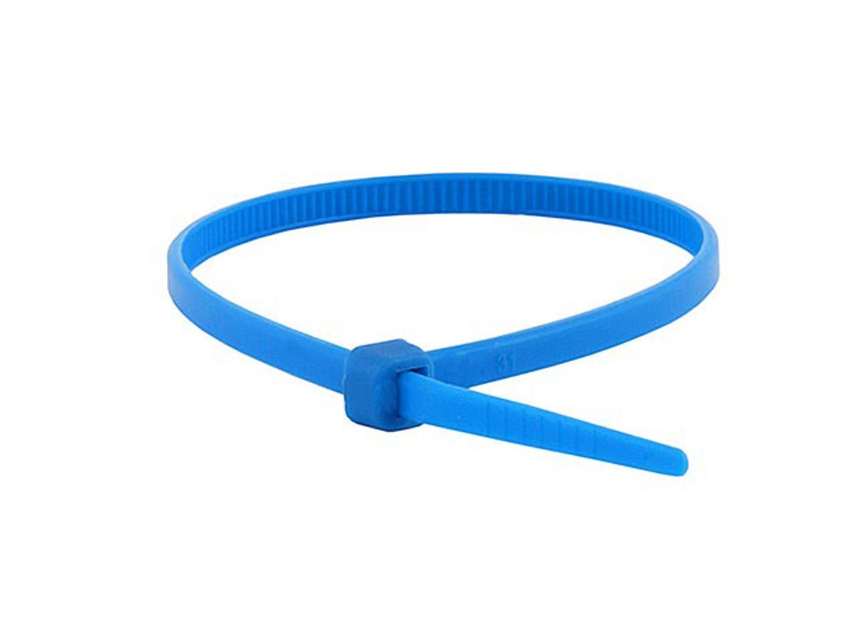 Monoprice Cable Tie 4 inch 18LBS, 100pcs/Pack - Blue
