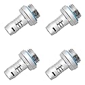 BXQINLENX Silver Chrome G1/4" to 7/16" Barb Fitting (Tubing ID 9.5MM) for Computer Water Cooling System Through Joint Straight Joint(4 PCS)