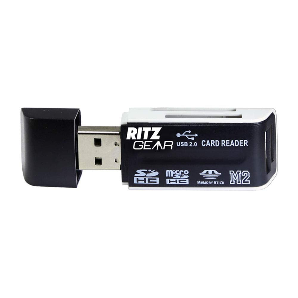 Ritz Gear Dual USB SD Card Reader 4-in-1 SD Memory Card Reader USB 2.0 (3-Pack)