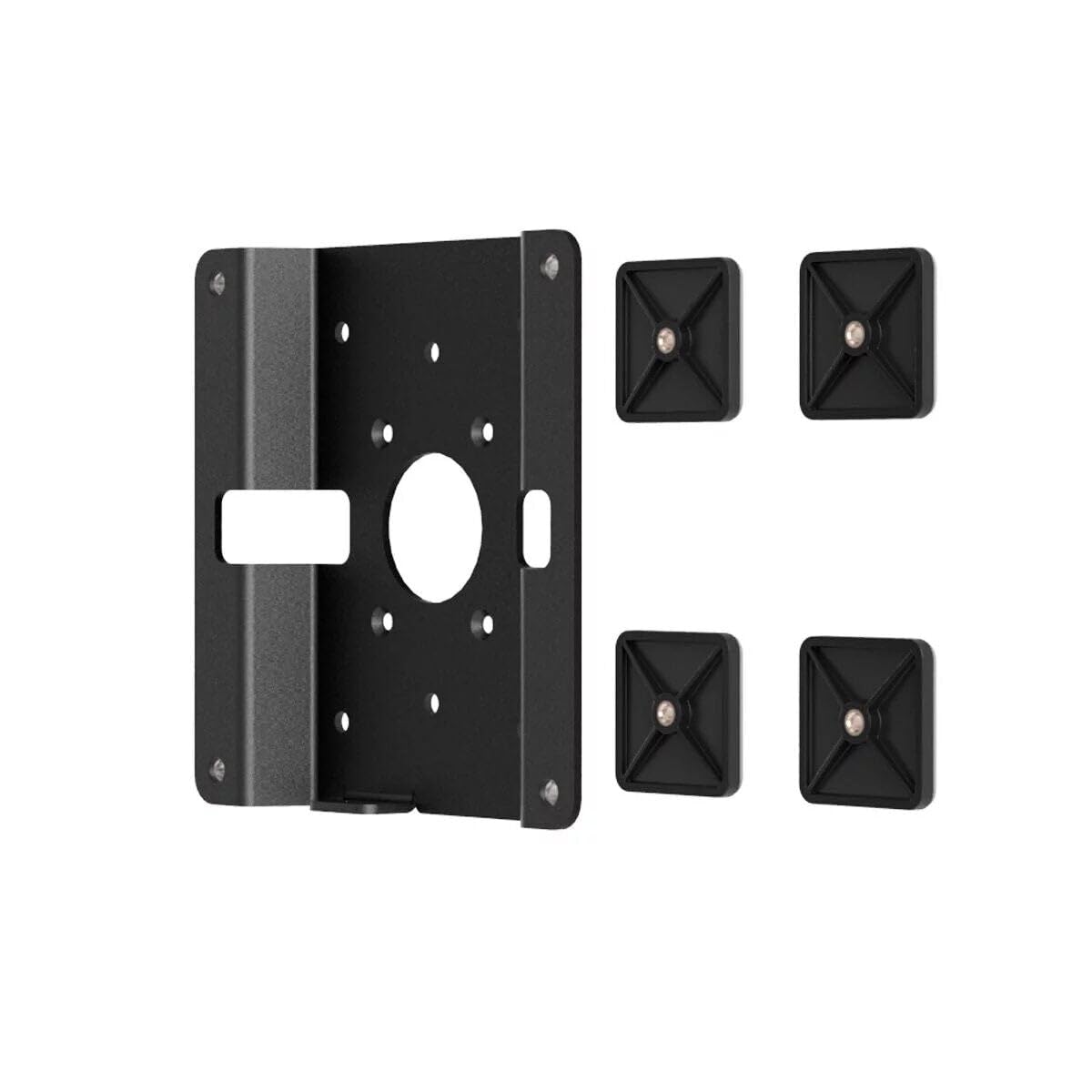 Glass Mount Bracket with Security Slot Black
