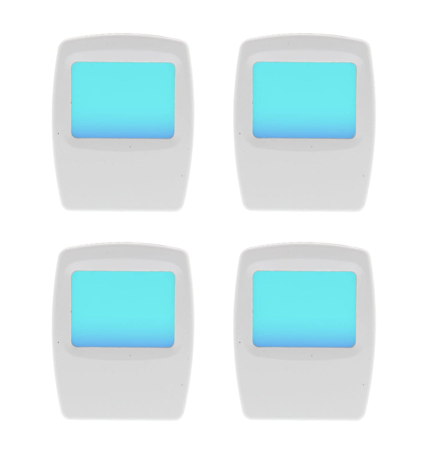 AMERELLE Always-On Blue Night Light, 4 Pack (71282) - Slim, Plug-in, LED Light with a Soft, Cool Blue Glow - Slim Suitable for Bedrooms, Bathrooms