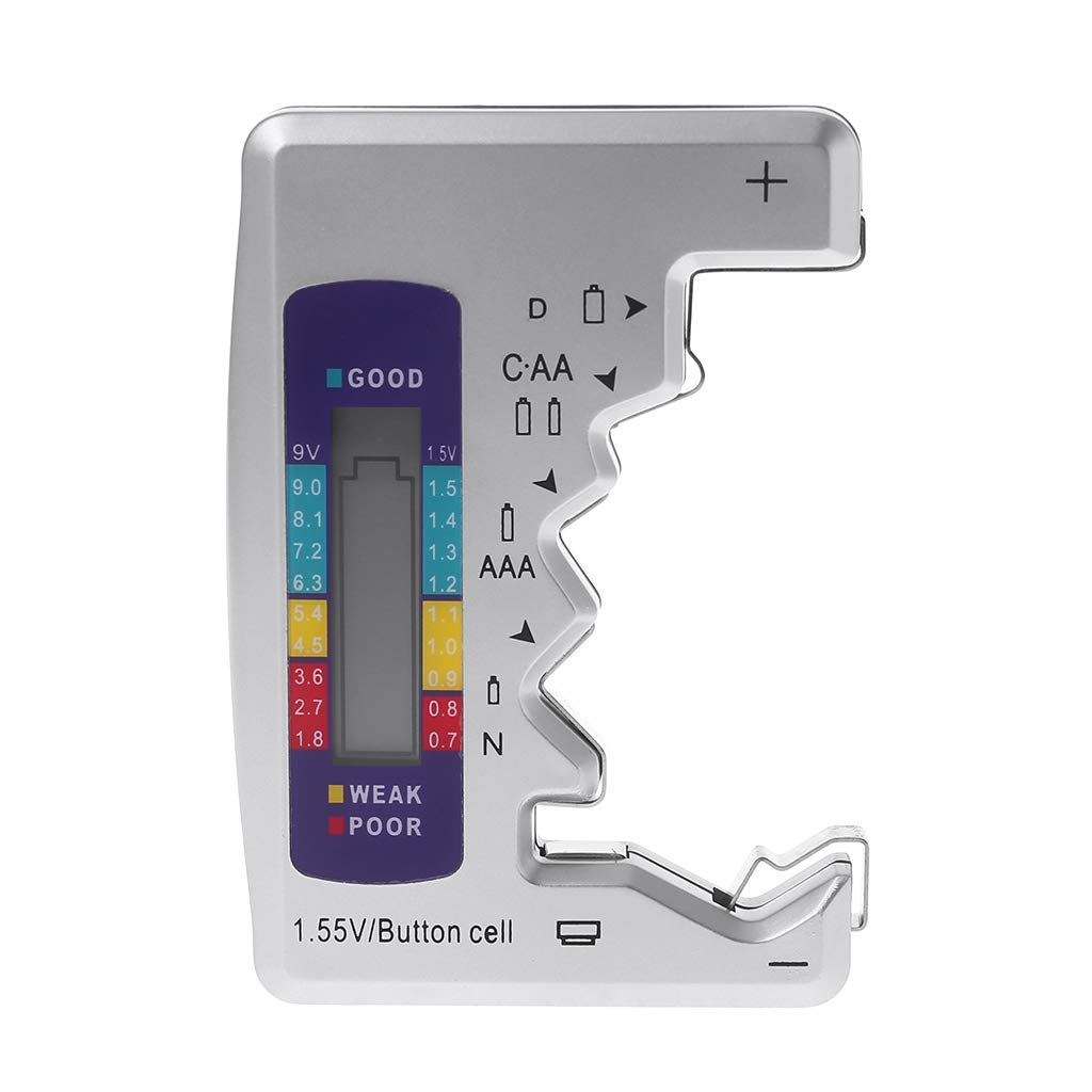 Zripool Digital Battery Tester Battery Capacity Detector For C/D/N/AA/AAA/9V 6F22 Batteries /1.55V button cell