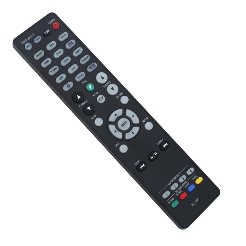 RC-1228 Replacement Remote Control for Denon Integrated Network AV Stereo Receiver in Living Rooms or Rooms, No Programming or Pairing Needed, Replace