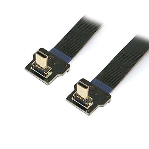 Cablecc 90 Degree Up Angled FPV Micro HDMI Male to Micro HDMI FPC Flat Cable 20cm for GOPRO Multicopter Aerial Photography