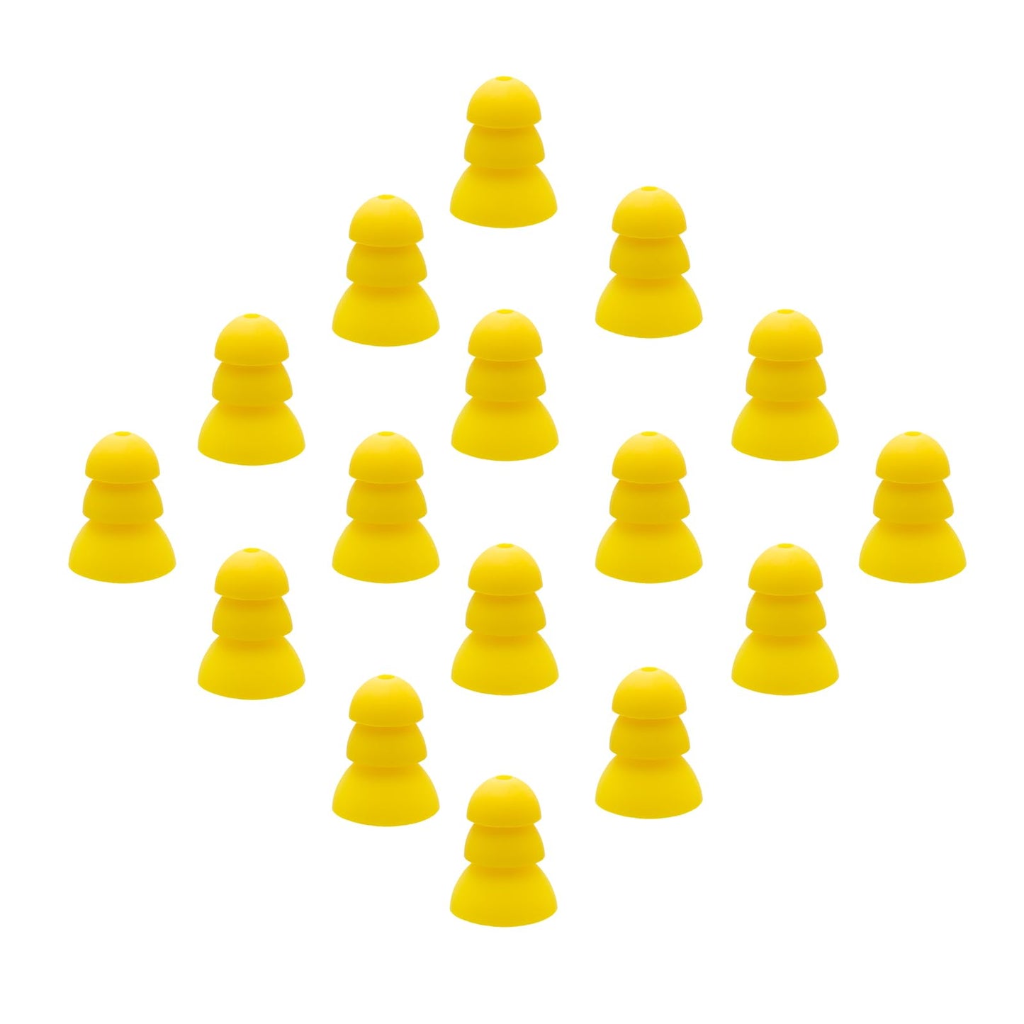 Klowcok Triple Flange Eartips for Elgin Discord Gen 3/Discord Gen 2/Rumble/Rumble Wired, Silicone Replacement Tips, 8 Pairs, Yellow