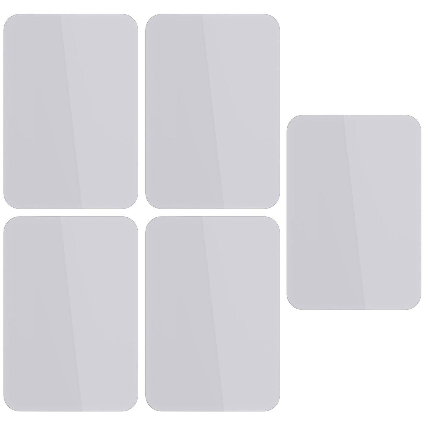 Replacement Reusable Adhesive for Suction Grip 3.24x2.24''- Compatible with OCTOBUDDY Classic, Removable Double-Sided Stickers (Pack of 5) (Clear)