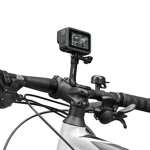 SUREWO Aluminum Handlebar Bike Pole Mount,Bicycle Handlebar Stem Clamp Mount Compatible with Go Pro Hero 13/12/11/10/9/8/7/6/5 Black,DJI Osmo Action