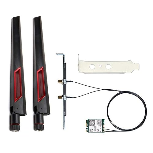 10Dbi Antenna Wi-Fi 6E AX210 Bluetooth 5.3 5374Mbps 2.4Ghz 5Ghz 6Ghz 802.11ax/ac M.2 2230 Key E Desktop Kit Wireless Adapter AX210NGW Windows 10/11
