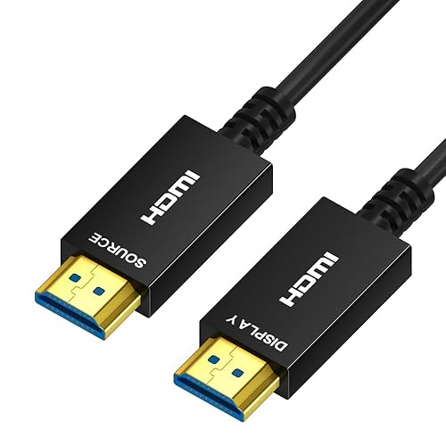 Kirzi 8K HDMI Fiber Optic Cable 15ft, 4K120 8K@60Hz HDMI 2.1 Cable, 48Gbps Ultra High Speed Slim HDMI Optical Audio Cable HDMI Cord, eARC HDR10 HDCP