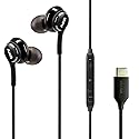 ElloGear Type C Headphone Earbuds for Samsung Galaxy A53, S21, S22, S22 Ultra, S20 FE - Designed by AKG - Braided Cable with Microphone and Volume…