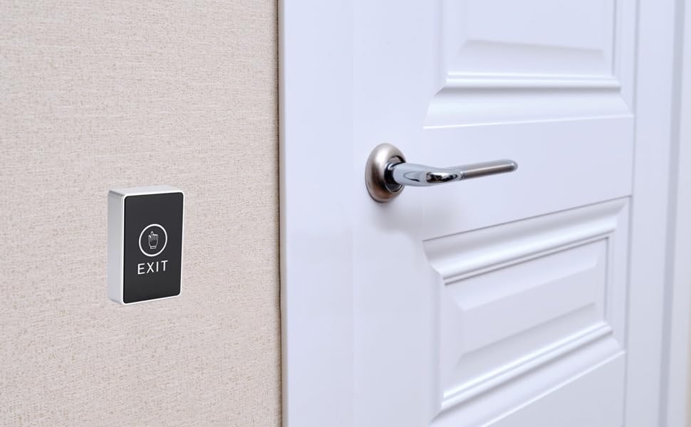Touch to Exit Button for Door Access Control System LED Light 5 Contact Output Push Exit Switch Rectangle Shape 4pcs