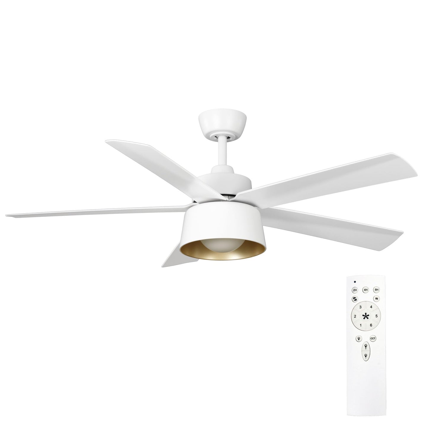 kathy ireland HOME KICF58315 52" Pinkman Ceiling Fan with Light & Remote, Damp Rated Indoor/Outdoor, Energy-Efficient 6-Speed DC Motor, Modern Design
