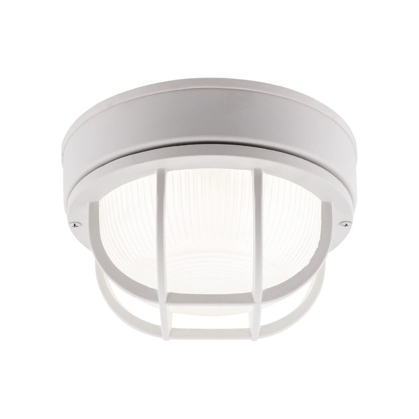YoonLIT 8.0 inch Outdoor Round LED Bulkhead Light Fixture, Wall or Ceiling Flush Mount Waterproof, for Porch, Basement, Hallway, Balcony, 11.5W 900