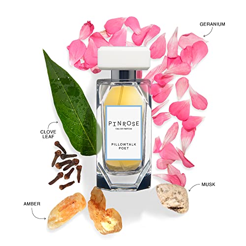 PINROSE Pillowtalk Poet Eau de Parfum – Clean, Vegan, Cruelty-Free Women’s Perfume with Essential Oils, Powder, Ambergris, Musk & Sandalwood