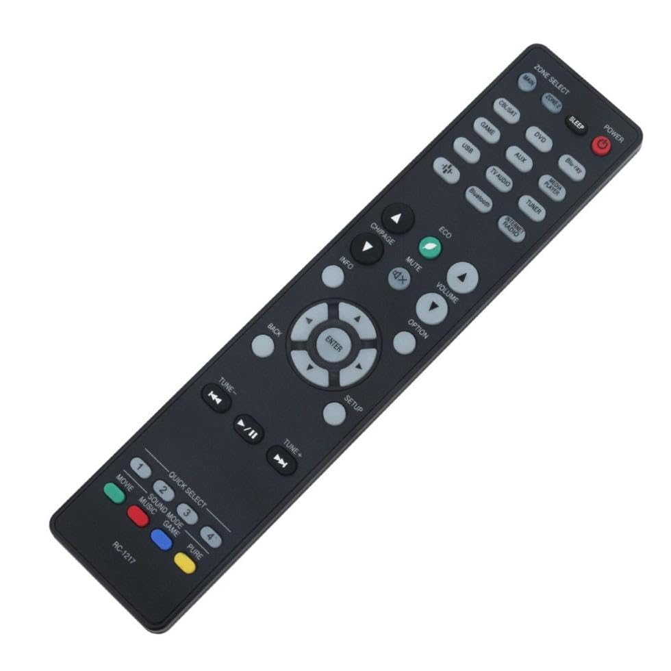 RC-1217 Replacement Remote Control for Denon Home Theater AV Receiver in Living Rooms or Rooms, No Programming or Pairing Needed, Replace Remote