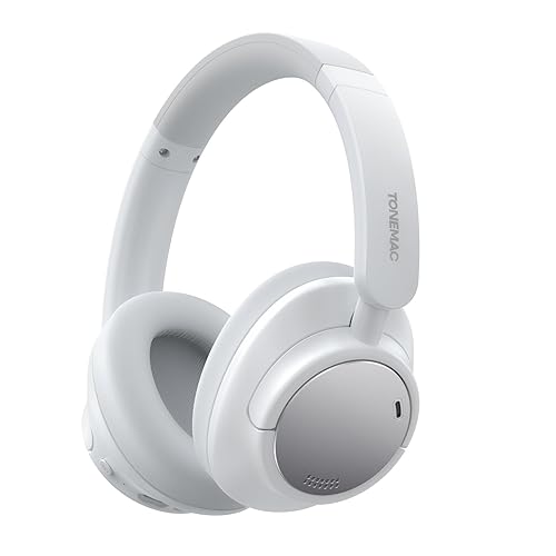 TONEMAC H7Pro Bluetooth Headphones with -45dB Hybrid Active Noise Cancelling, 80H Playtime Wireless Over-Ear Headphones, Immersive Deep Bass Stereo…