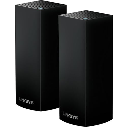 Linksys Velop Mesh Home WiFi System, 4,000 Sq. ft Coverage, 40+ Devices, Speeds up to (AC2200) 2.2Gbps, Black - WHW0302B