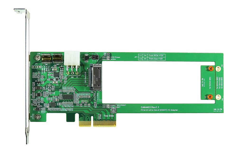 Micro SATA Cables|PCIe x4 Gen4 to Gen-Z 1C (EDSFF) Adapter with ReDriver for High-Speed Data Transfer.