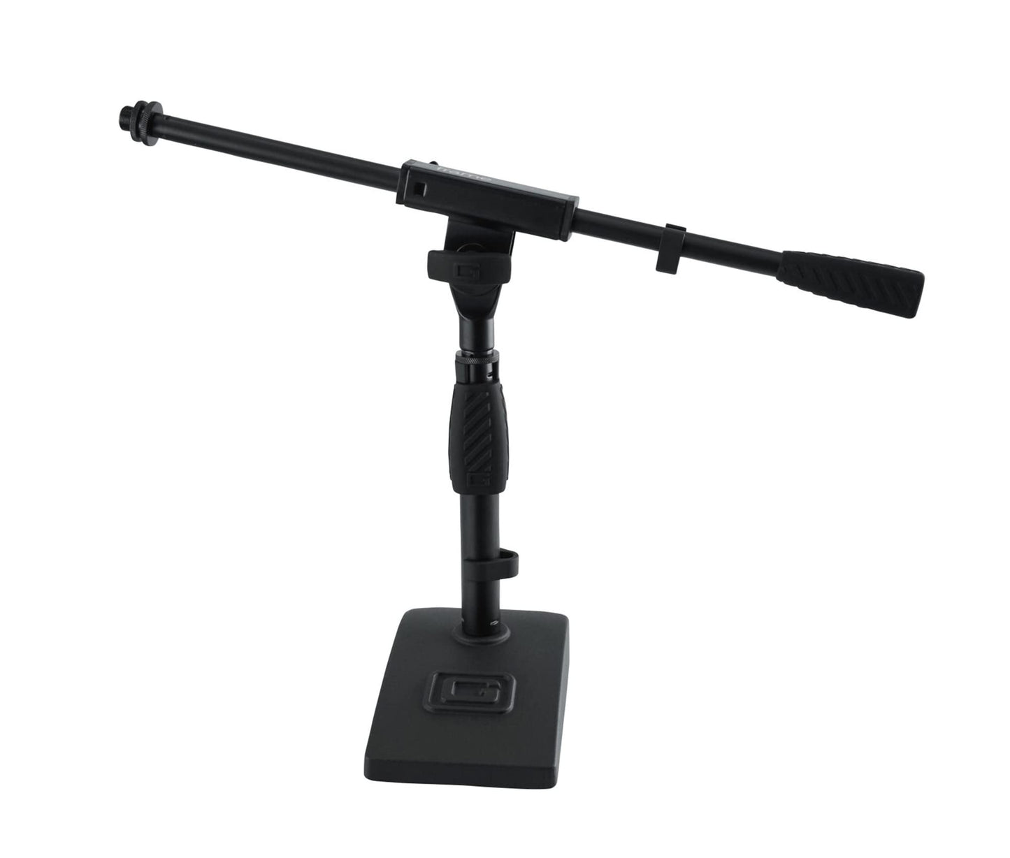 Gator Frameworks GFW-MIC-0821 Bass Drum and Amplifier Microphone Stand with Single-Section Boom and Weighted Base Bundle with Windscreen, XLR Cable