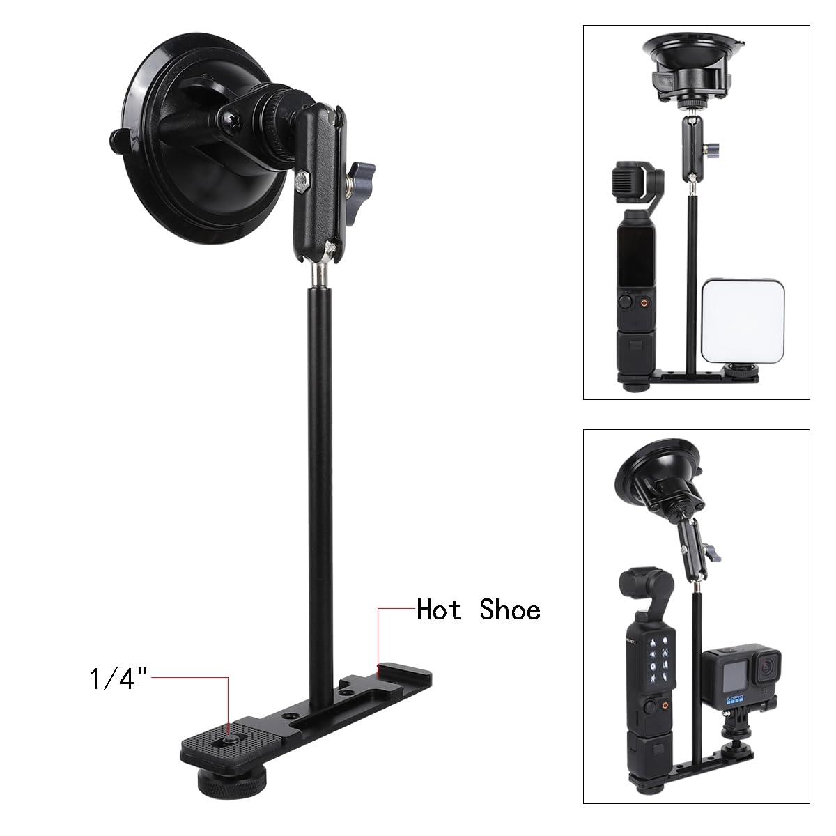 Leenconghui Suction Cup Mount for DJI Osmo Pocket 3, Car Windshield Window Vehicle Camera Holder Compatible with DJI Pocket 3 Accessories