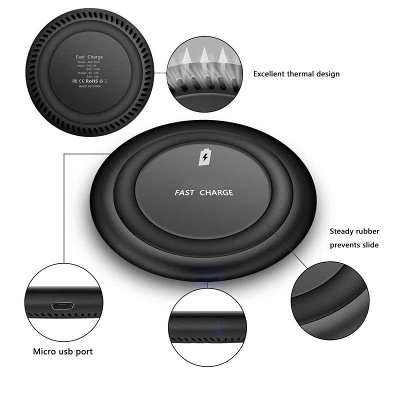 Wireless Charger Fast 7.5W and 10W Compatible with Sonim XP Pro, Charging Pad Slim