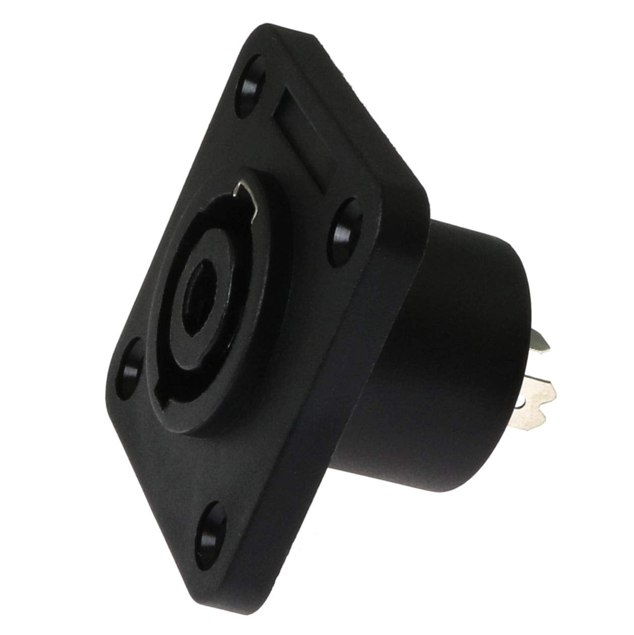 E-outstanding 2PCS 4 Pole Conductor Female Panel Mount Square Chassis Jack Speaker Audio Socket Connector