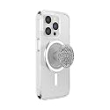 PopSockets Phone Grip for MagSafe, Magnetic Holder, Phone Stand, Enamel - Mandala Silver