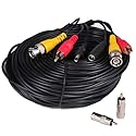 VideoSecu Security Camera 50ft BNC Audio Video Power Cable Pre-Made All-in-One Extension Wire Cord with BNC RCA Connectors for CCTV Surveillance
