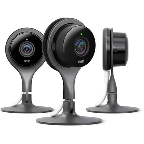 Nest Cam Security Camera 3 Pack Indoor Color: Black Style: Nest Cam Security Camera: 3 Pack, Model: NC1104US… (Renewed)