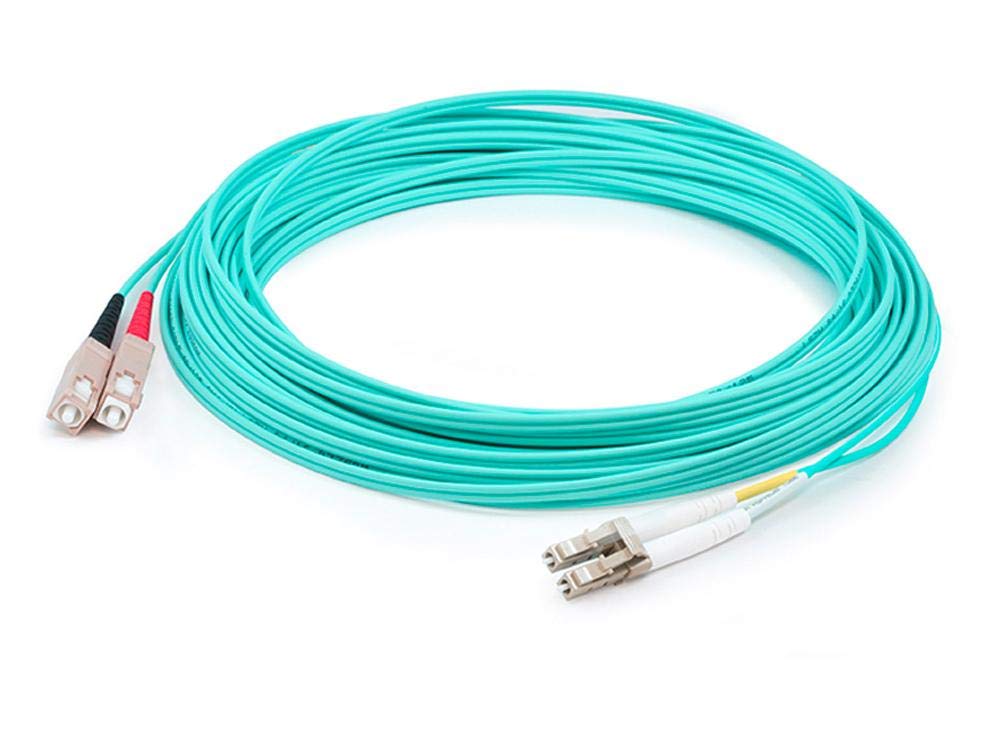 AddOn This is A 15M LC (Male) to SC (Male) Aqua Duplex Riser-Rated Fiber Patch Cable.