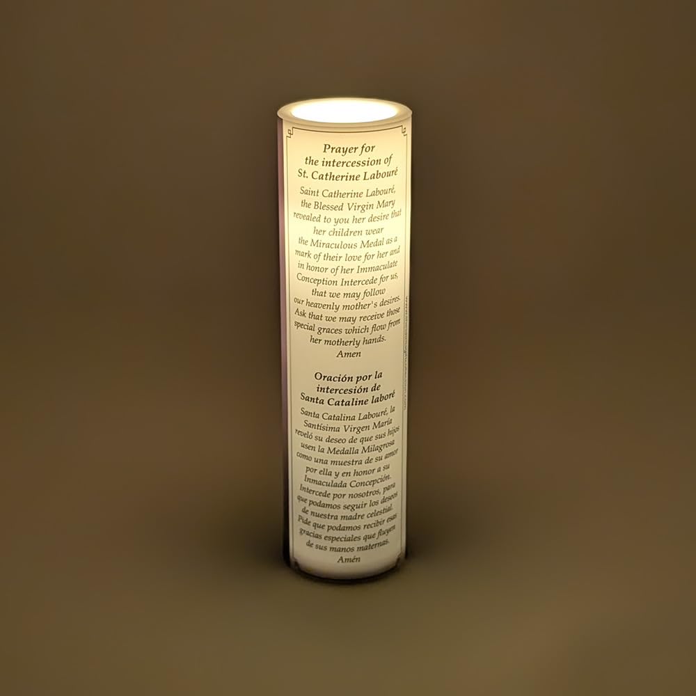 THE SAINTS COLLECTION St Catherine, LED Flameless Devotional Prayer Candle