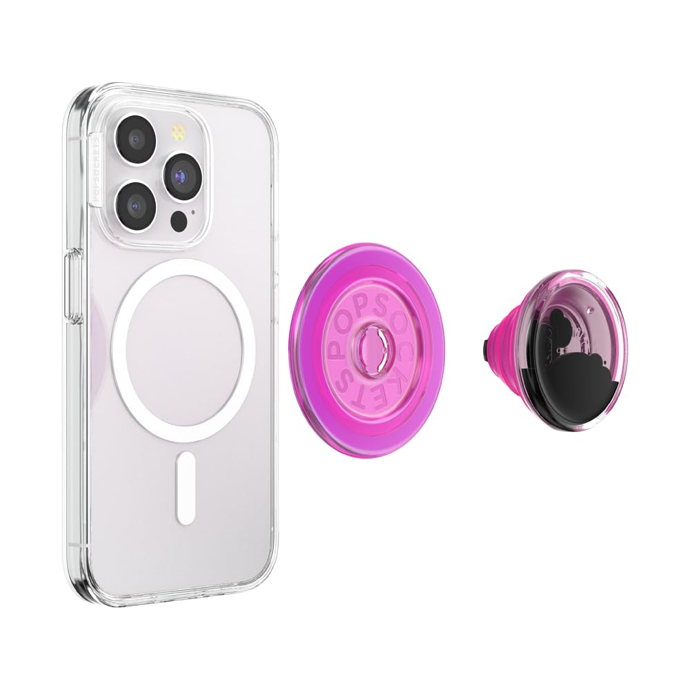 PopSockets Phone Grip for MagSafe, Magnetic Holder, Phone Stand, Hot Pink - Tidepool Lava Lamp Absinthe