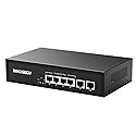 4 Port PoE Switch,Unmanaged,30W Per Port,Total Budget 65W, 10/100Mbps PoE+ Ethernet Switch with 2 Megabit Uplink Ports,803.af/at Compliant, Supports