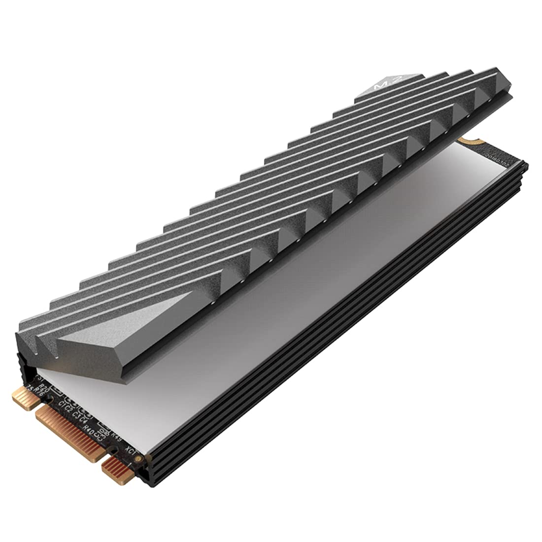 M.2 Heatsink Cooler, NVMe M.2 2280 SSD Double-Sided Heat Sinks with Silicone Thermal Pad for PC/PS5 (Grey)