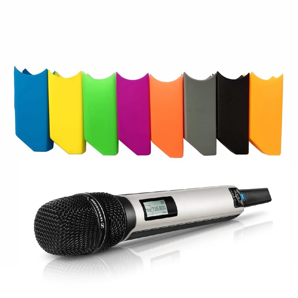 Generic Silicone Color Identification Cap Cover Sleeve for Sennheiser ew G3 G4 SKM 9000 Wireless Microphone, 8 Pack, 8 Colors