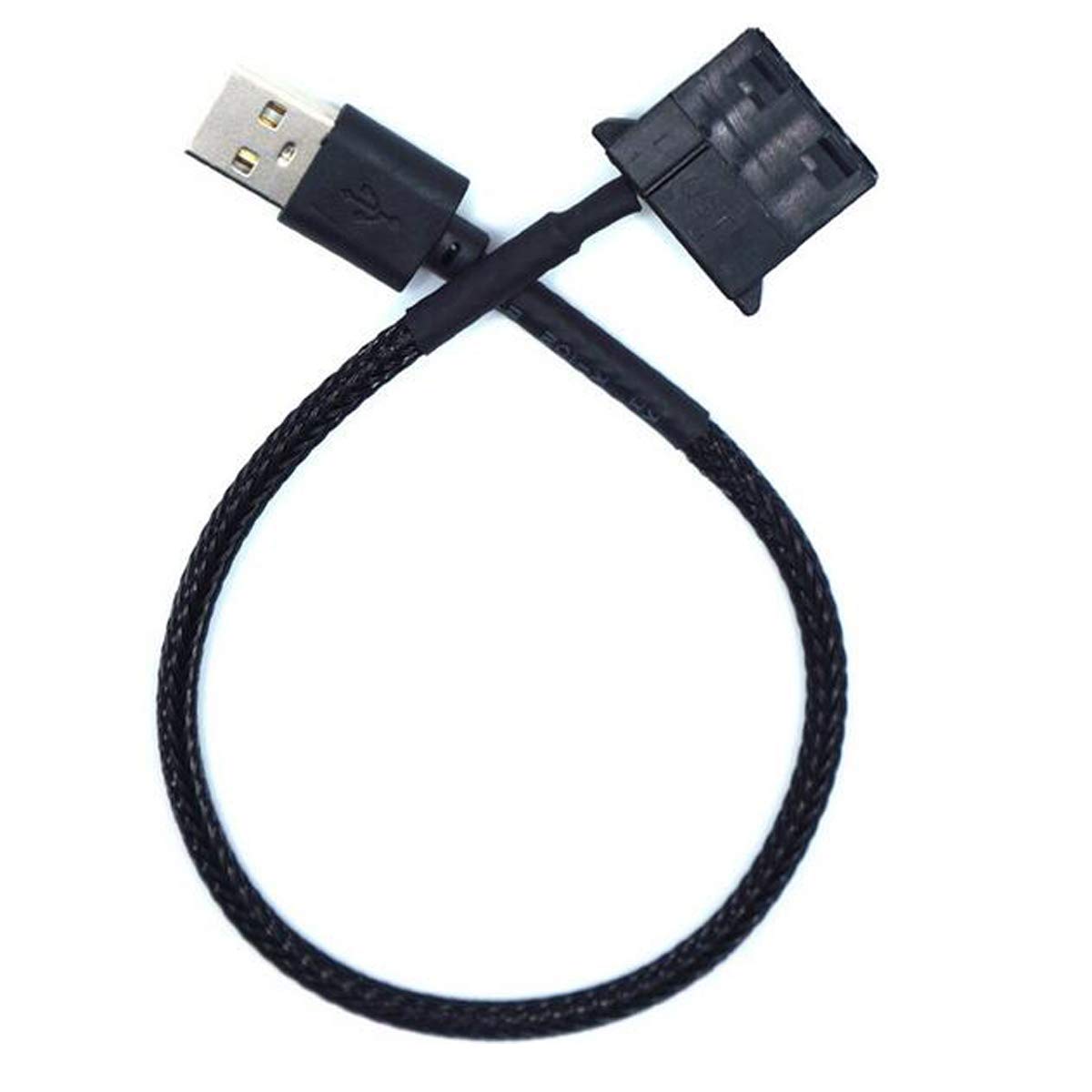 OPSFALCON 2 Pack USB to 4-Pin Molex Fan Power Cable, 5V USB Port to 12V Molex Computer PC Fan Adaptor Connector Cable Cord Wire