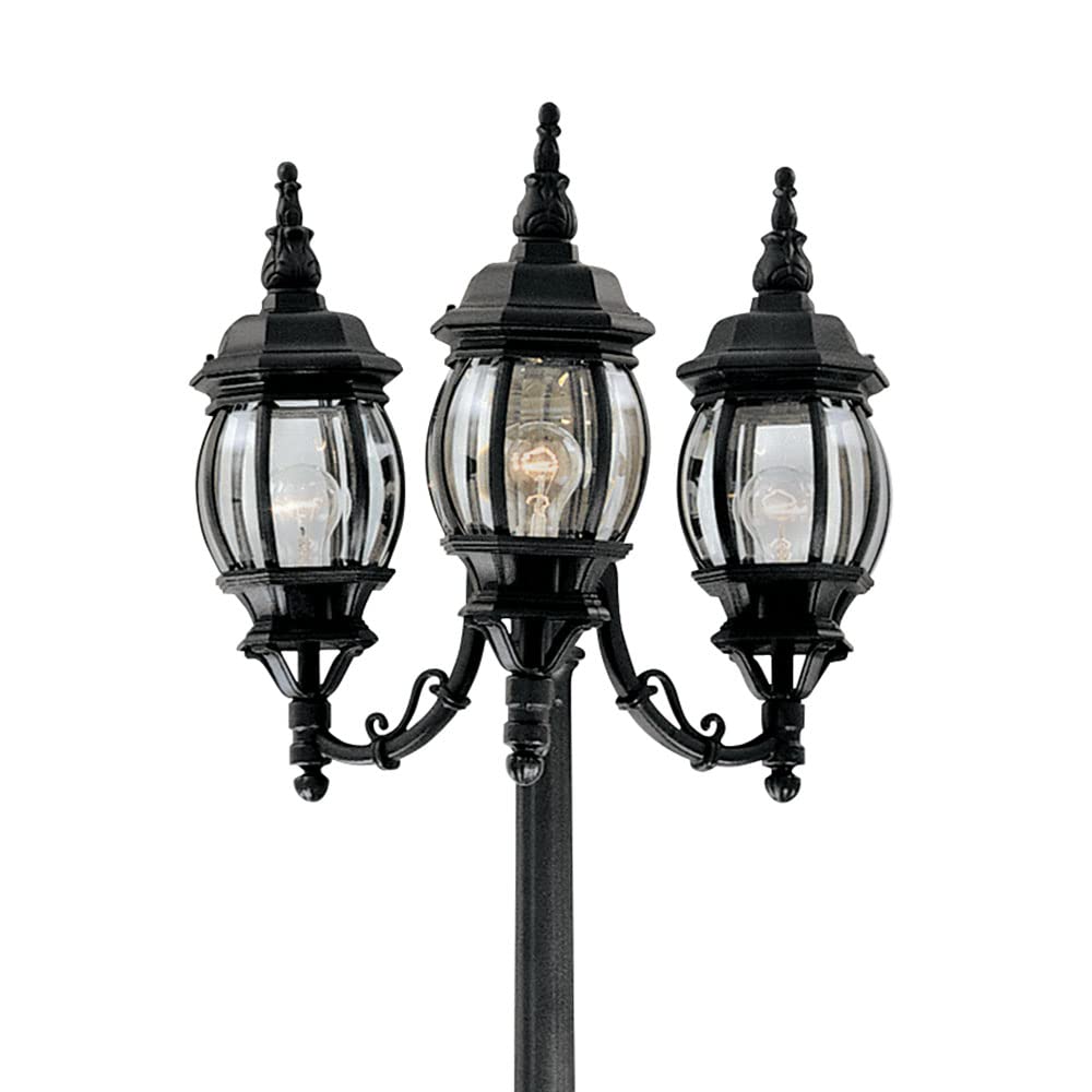 Designers Fountain 3-Light Riviera Outdoor Post Lantern, 84.5 Inch Exterior Lighting Fixture, White, 1923-WH