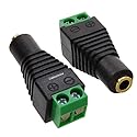 CablesOnline 2-Pack 3.5mm (1/8") Mono TS Female Jack to 2-Screw Terminal Block Connectors, PL-CN12-2